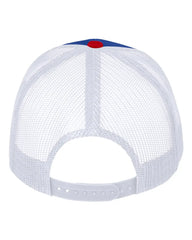 Valucap VC400 Mesh-Back Twill Trucker Cap - Royal White Red - Royal White Red / One Size Fits Most