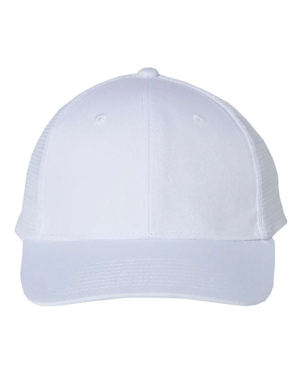 Valucap VC400 Mesh-Back Twill Trucker Cap - White - White / One Size Fits Most