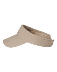 Valucap VC500 Bio-Washed Visor - Khaki - Khaki / One Size Fits Most