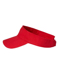 Valucap VC500 Bio-Washed Visor - Red - Red / One Size Fits Most