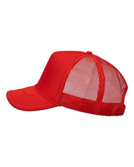 Valucap VC700 Foam Mesh-Back Trucker Cap - Red Red - Red Red / One Size Fits Most