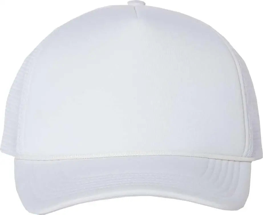 Valucap VC700 Foam Mesh-Back Trucker Cap - White White - White White / One Size Fits Most