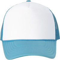 Valucap VC700 Foam Mesh-Back Trucker Cap - White Baby Blue - White Baby Blue / One Size Fits Most
