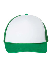 Valucap VC700 Foam Mesh-Back Trucker Cap - White Kelly - White Kelly / One Size Fits Most
