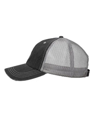 Valucap VC990 Contrast Stitch Cap - Black Gray - Black Gray / One Size Fits Most