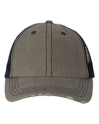 Valucap VC990 Contrast Stitch Cap - Olive Green Navy - Olive Green Navy / One Size Fits Most