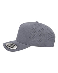 YP Classics 5389AP Five-Panel Snapback with Perforated Cap - Heather Gray - Heather Gray / One Size Fits Most