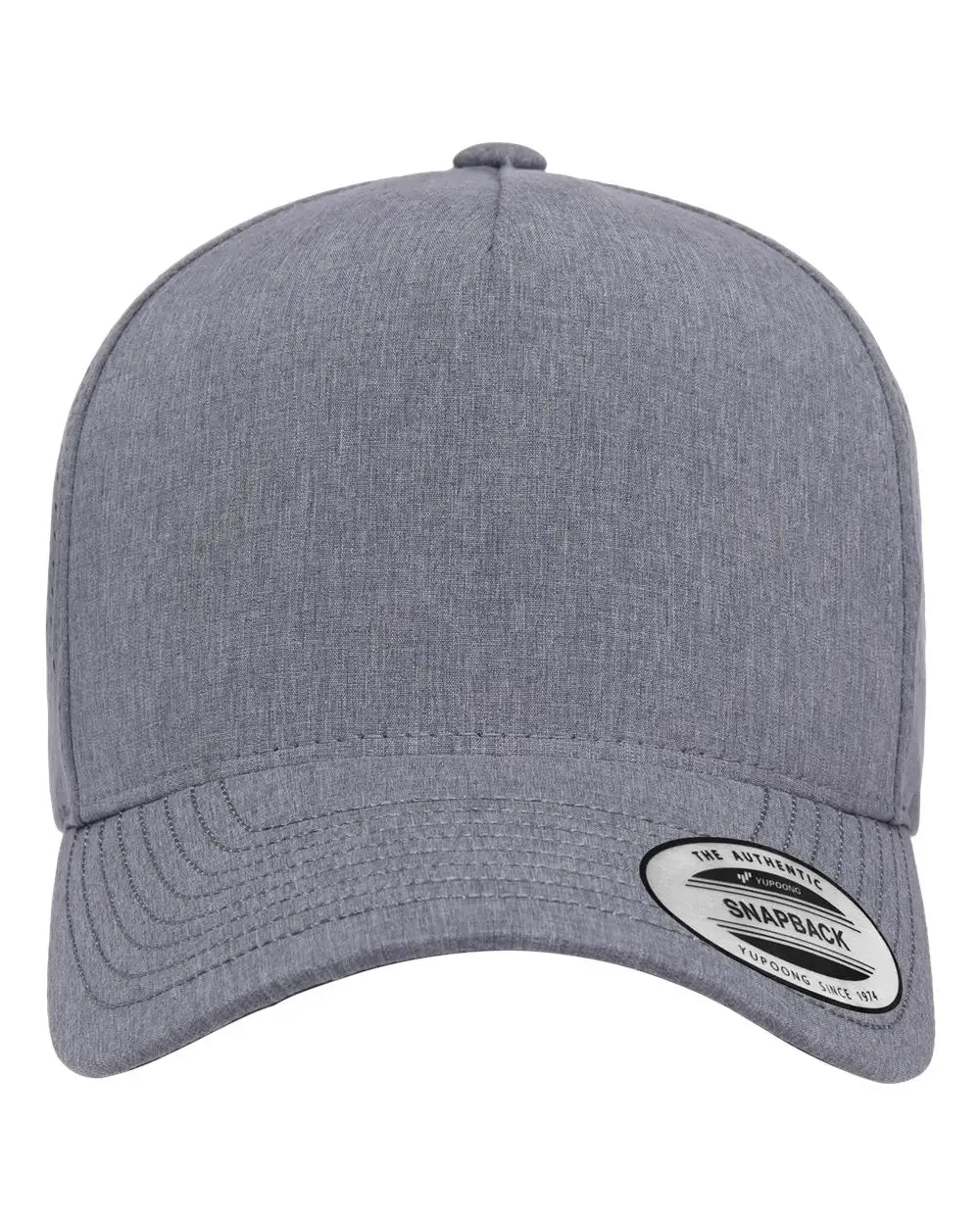 YP Classics 5389AP Five-Panel Snapback with Perforated Cap - Heather Gray - Heather Gray / One Size Fits Most