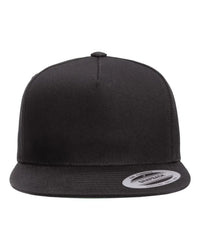 YP Classics 6007 Five-Panel Cotton Twill Snapback Cap - Black - Black / One Size Fits Most