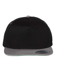 YP Classics 6007 Five-Panel Cotton Twill Snapback Cap - Black Gray - Black Gray / One Size Fits Most