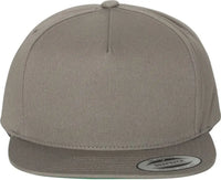 YP Classics 6007 Five-Panel Cotton Twill Snapback Cap - Gray - Gray / One Size Fits Most