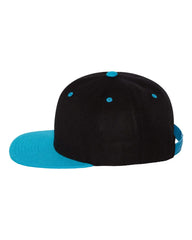 YP Classics 6089M Premium Flat Bill Snapback Cap - Black Teal - Black Teal / One Size Fits Most