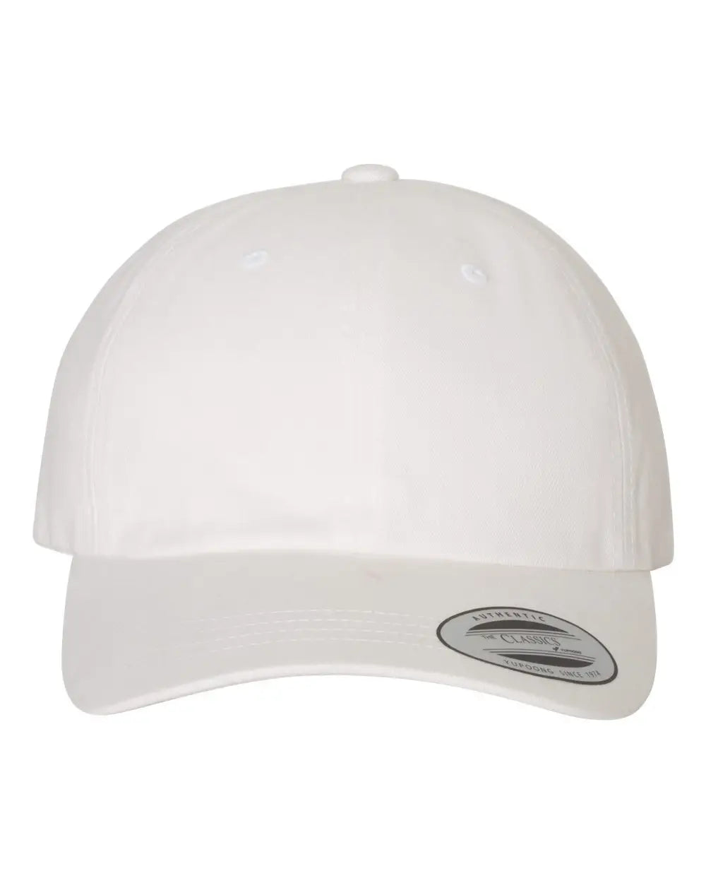 YP Classics 6245PT Peached Cotton Twill Dad Cap - White - White / One Size Fits Most