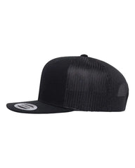 YP Classics 6609 Retro High Profile Trucker Cap - Black - Black / One Size Fits Most