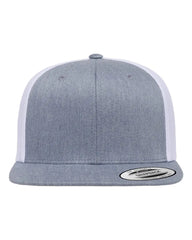 YP Classics 6609 Retro High Profile Trucker Cap - Heather Gray White - Heather Gray White / One Size Fits Most