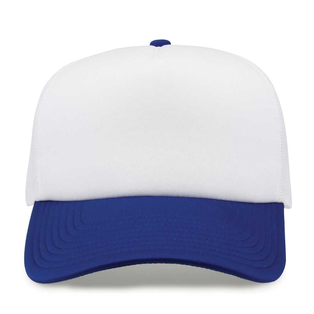 The Game GB473 Foam Front Trucker Cap - White Royal - HIT a Double - 4