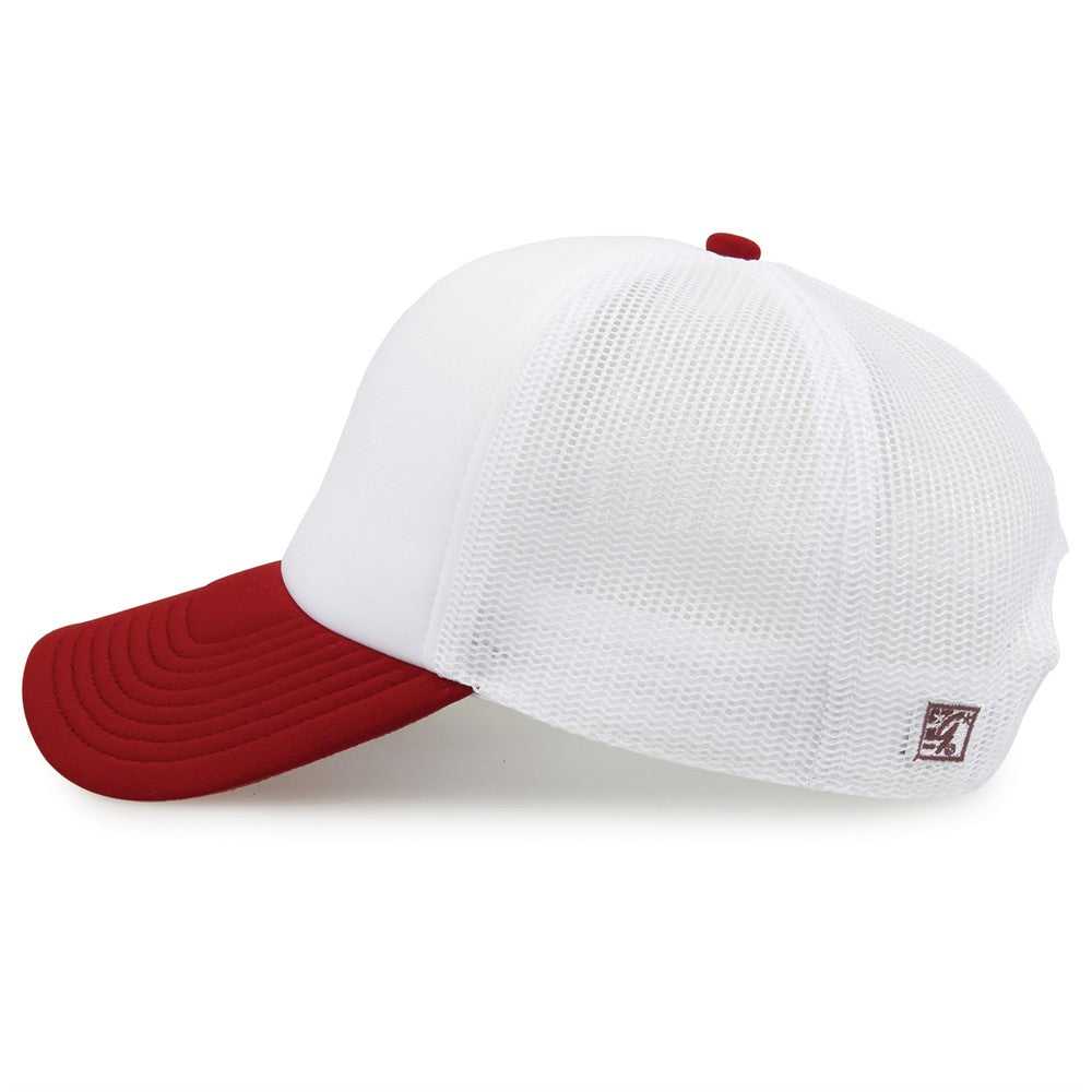 The Game GB473 Foam Front Trucker Cap - White Cardinal - HIT a Double - 8