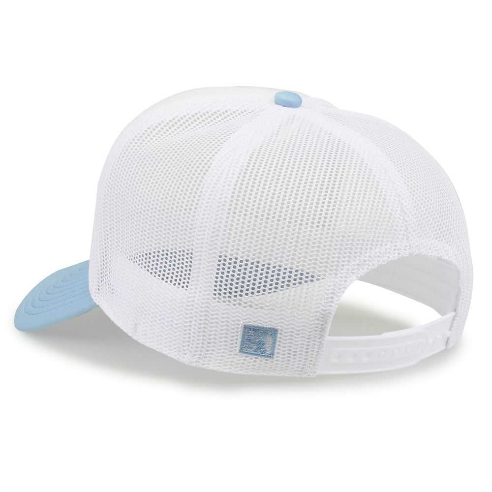 The Game GB473 Foam Front Trucker Cap - White Columbia Blue - HIT a Double - 6