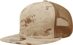 Decky 1040 Classic 5 Panel Cot. Trucker Cap - Desert Camo Brown | HIT a Double