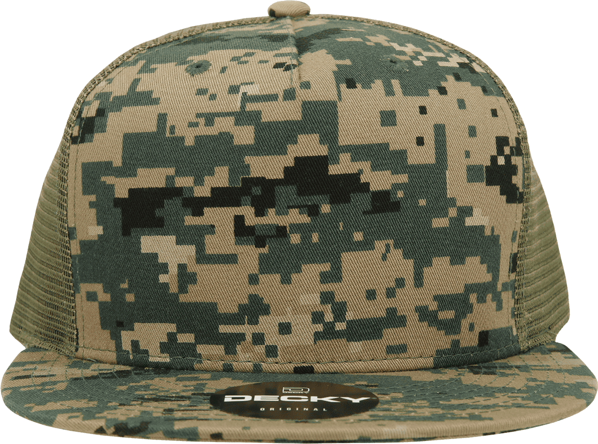 Decky 1040 Classic 5 Panel Cot. Trucker Cap - MCU Camo | HIT a Double