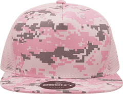 Decky 1040 Classic 5 Panel Cot. Trucker Cap - PKD Camo Pink | HIT a Double