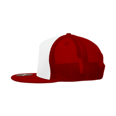 Decky 1040 Classic 5 Panel Trucker Cap - White Cardinal - HIT a Double - 3