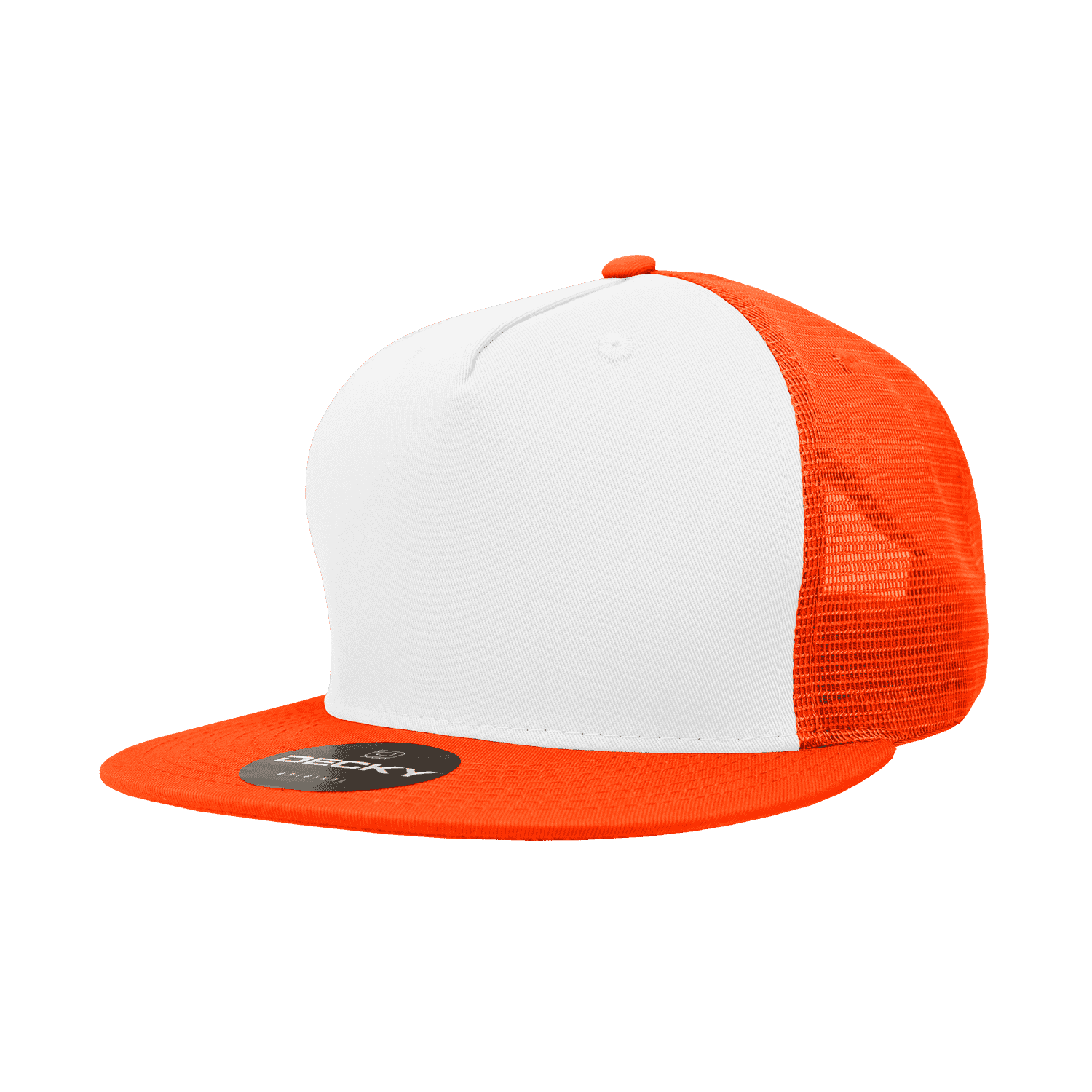 Decky 1040 Classic 5 Panel Trucker Cap - White Orange | HIT a Double