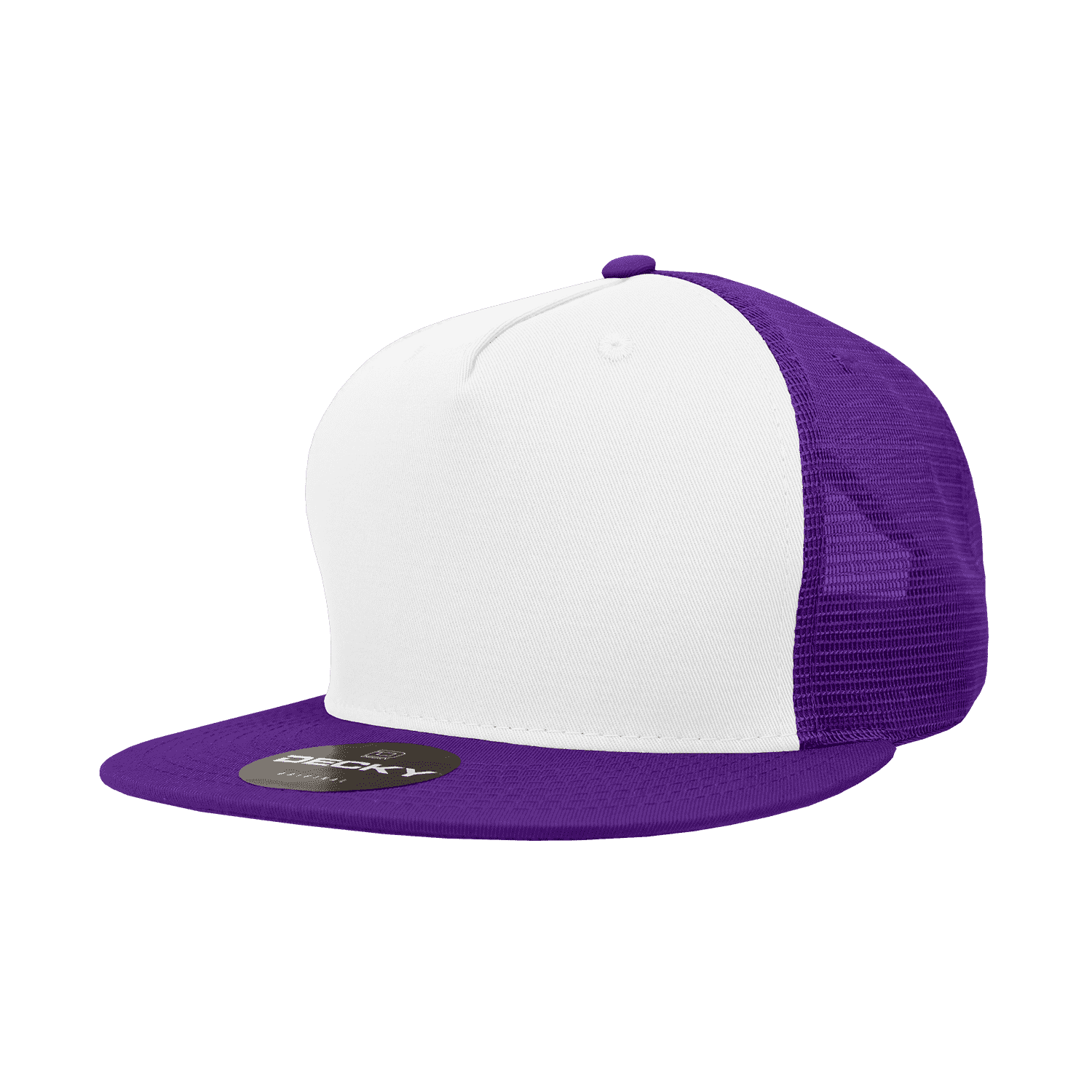 Decky 1040 Classic 5 Panel Trucker Cap - White Purple | HIT a Double