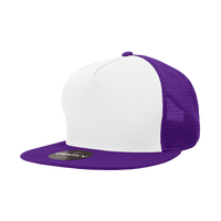 Decky 1040 Classic 5 Panel Trucker Cap - White Purple | HIT a Double