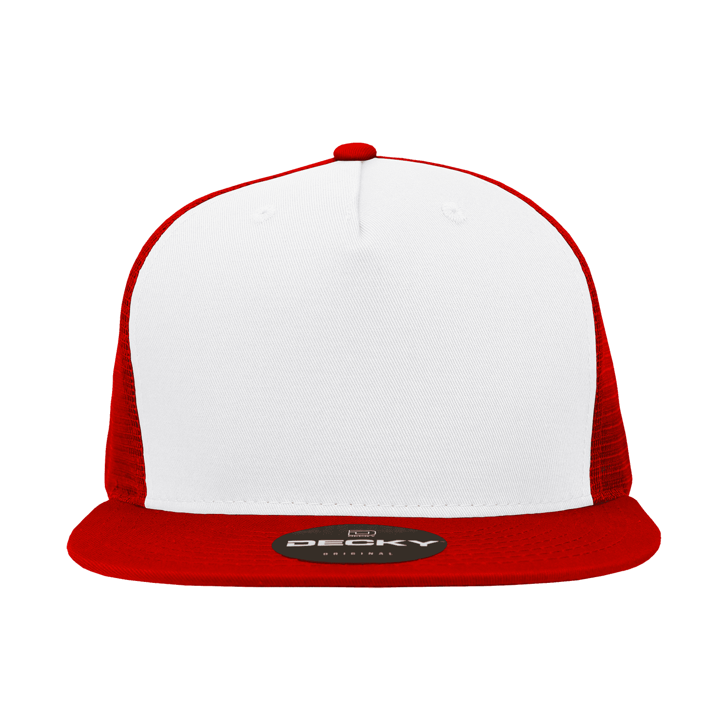Decky 1040 Classic 5 Panel Trucker Cap - White Red - HIT a Double - 2