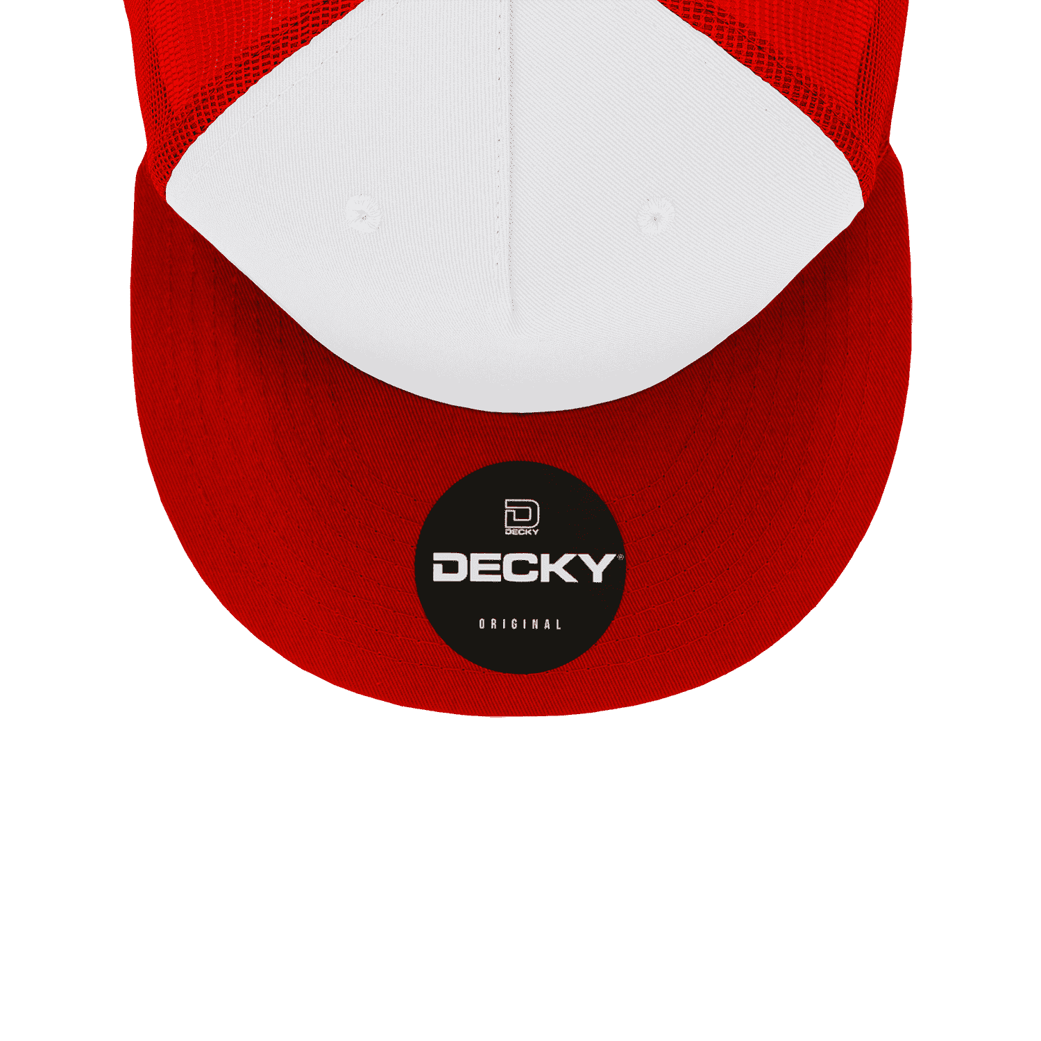 Decky 1040 Classic 5 Panel Trucker Cap - White Red - HIT a Double - 6