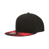 Decky 1045 Plaid Flat Bill Snapback Cap - Black Red | HIT a Double