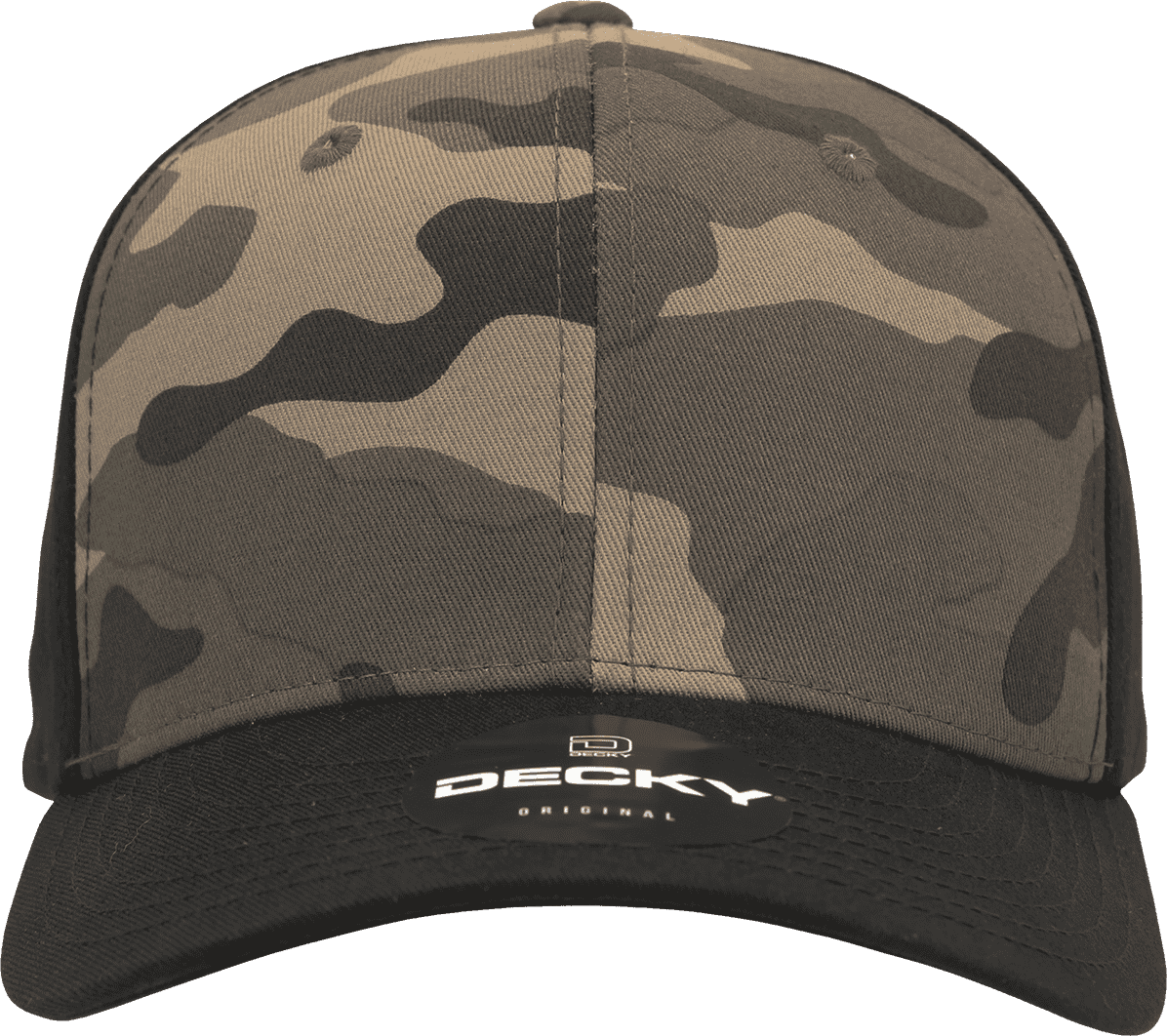 Decky 1048 Camo Curve Bill Baseball Cap - Black Woodland Camo | HIT a Double