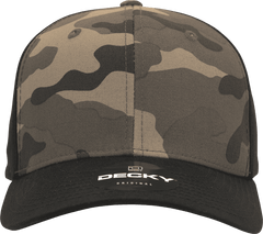 Decky 1048 Camo Curve Bill Baseball Cap - Black Woodland Camo | HIT a Double