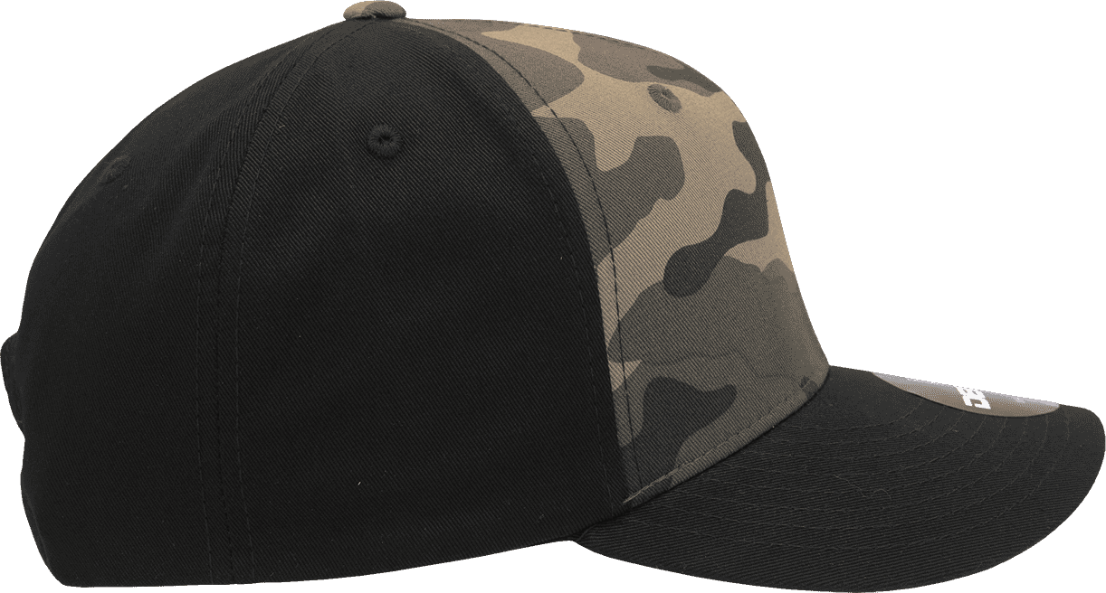 Decky 1048 Camo Curve Bill Baseball Cap - Black Woodland Camo | HIT a Double