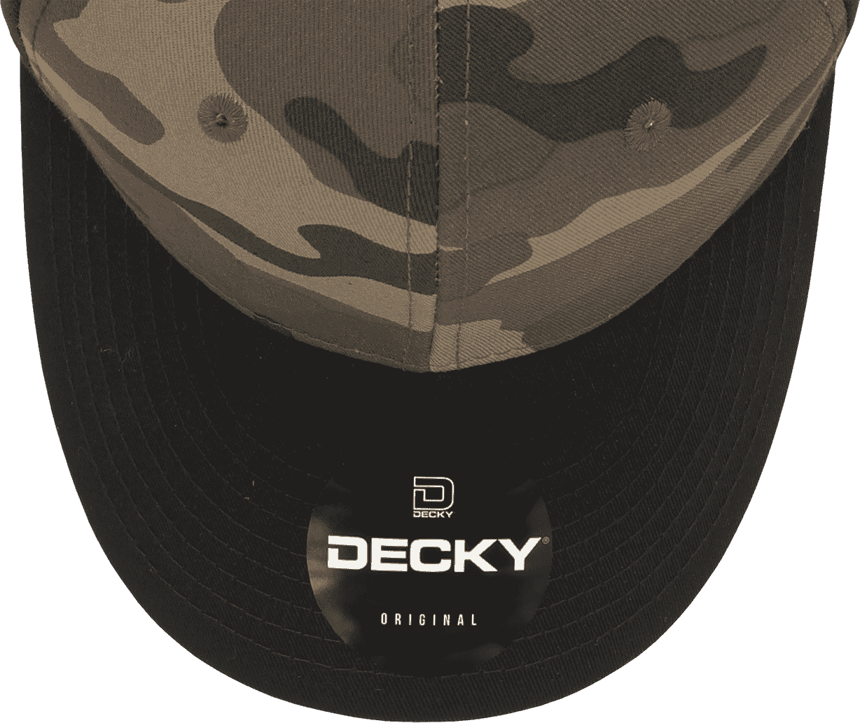 Decky 1048 Camo Curve Bill Baseball Cap - Black Woodland Camo | HIT a Double