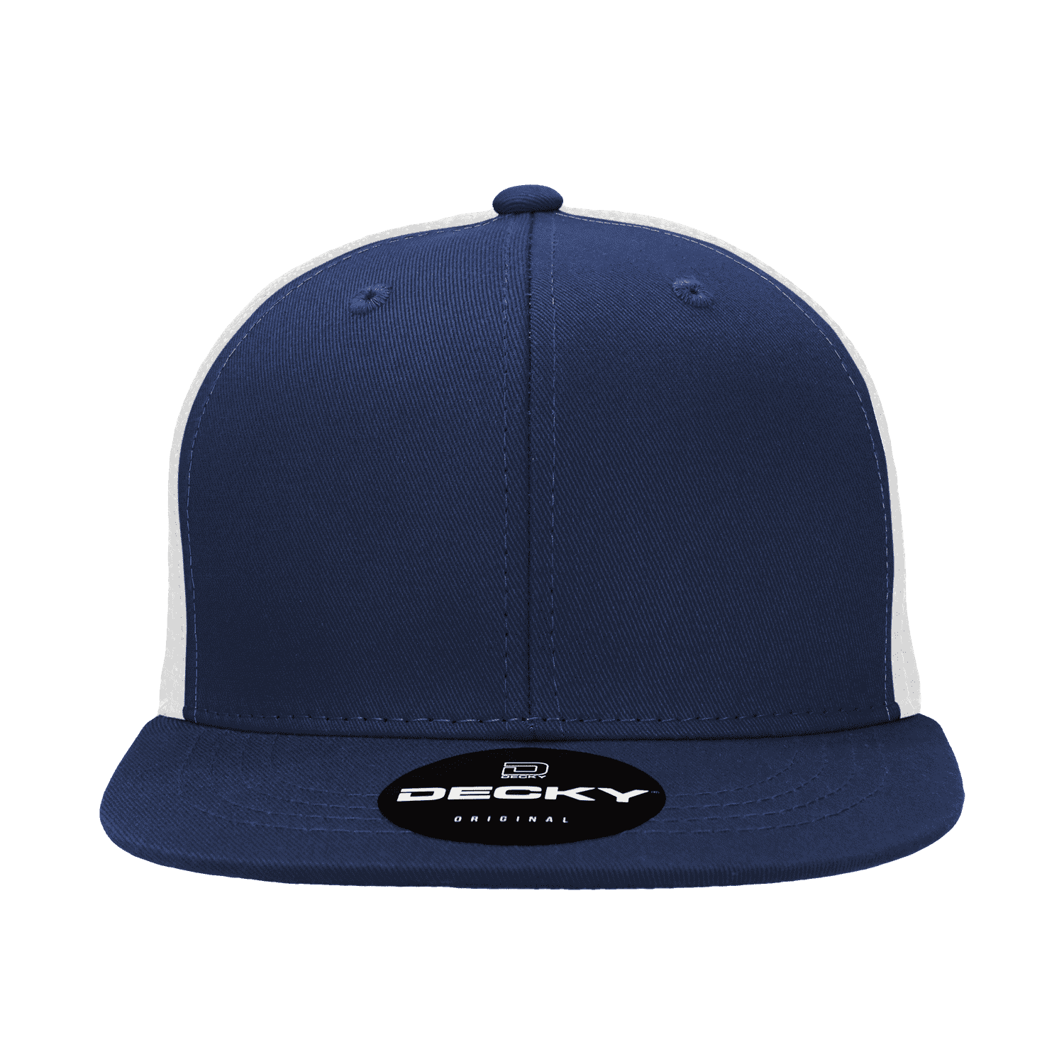 Decky 1052 6 Panel Flat Bill Trucker Cap - Navy White - HIT a Double - 2
