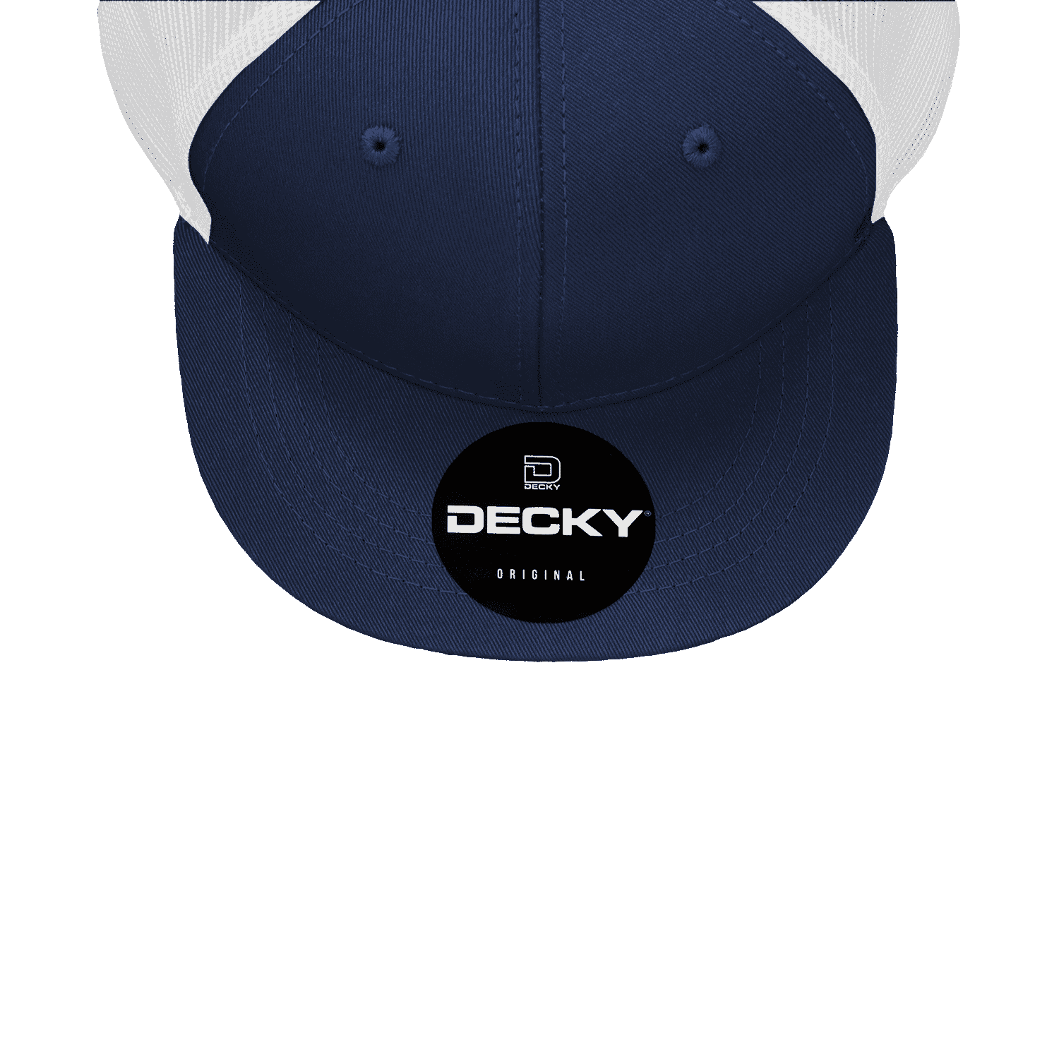 Decky 1052 6 Panel Flat Bill Trucker Cap - Navy White - HIT a Double - 6