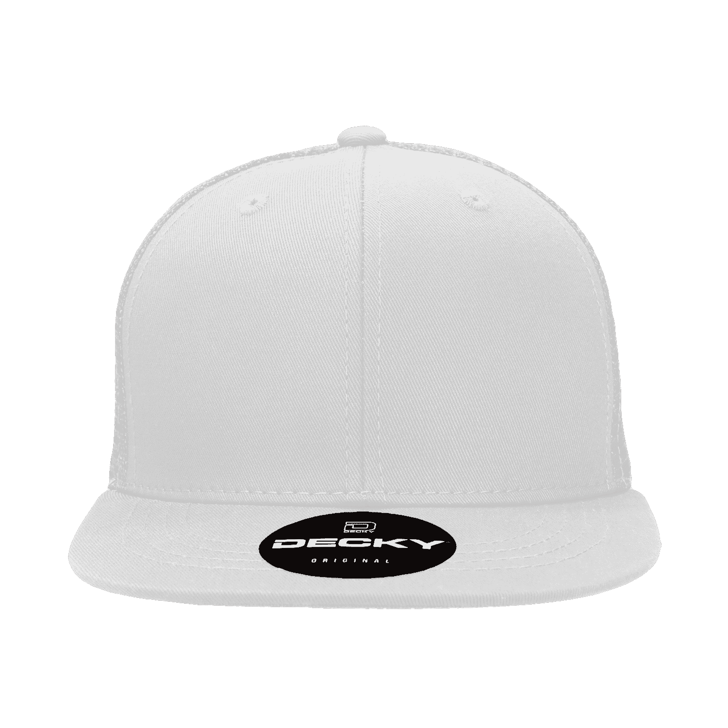 Decky 1052 6 Panel Flat Bill Trucker Cap - White - HIT a Double - 2