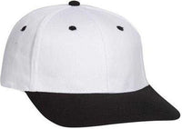 OTTO 11-018 Stretchable Deluxe Brushed Cotton Twill 6 Panel Low Profile Pro Style Cap - Black White | HIT a Double
