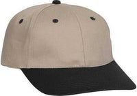 OTTO 11-018 Stretchable Deluxe Brushed Cotton Twill 6 Panel Low Profile Pro Style Cap - Black Khaki | HIT a Double