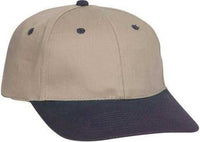 OTTO 11-018 Stretchable Deluxe Brushed Cotton Twill 6 Panel Low Profile Pro Style Cap - Navy Khaki | HIT a Double