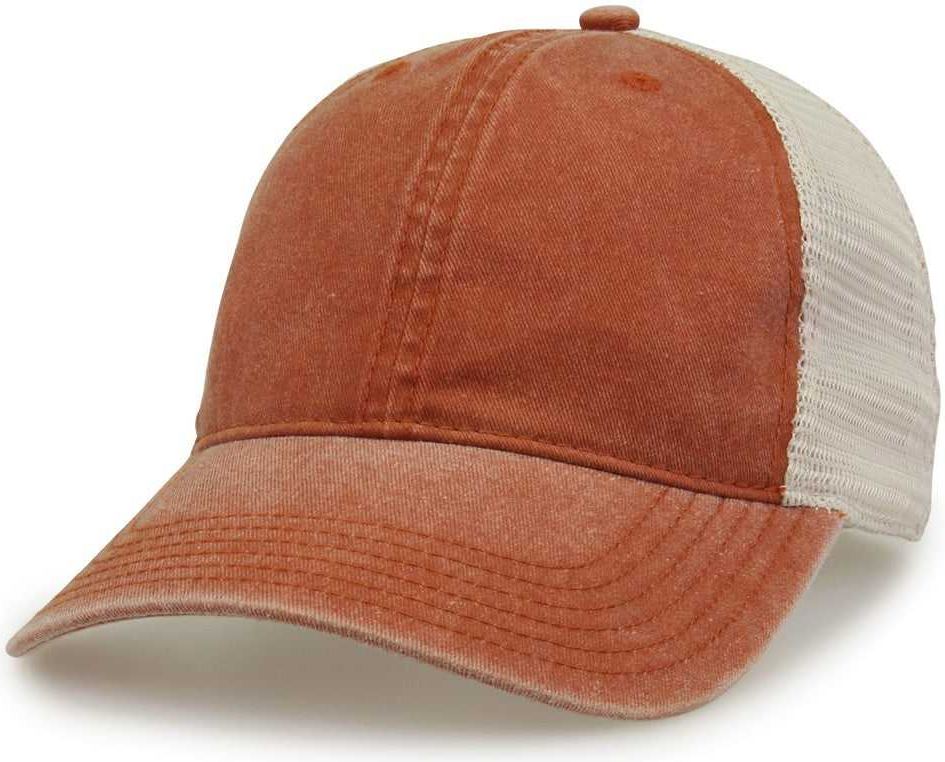 The Game GB460 Pigment Dyed Twill & Soft Trucker Cap - Texas Orange Sand | HIT a Double