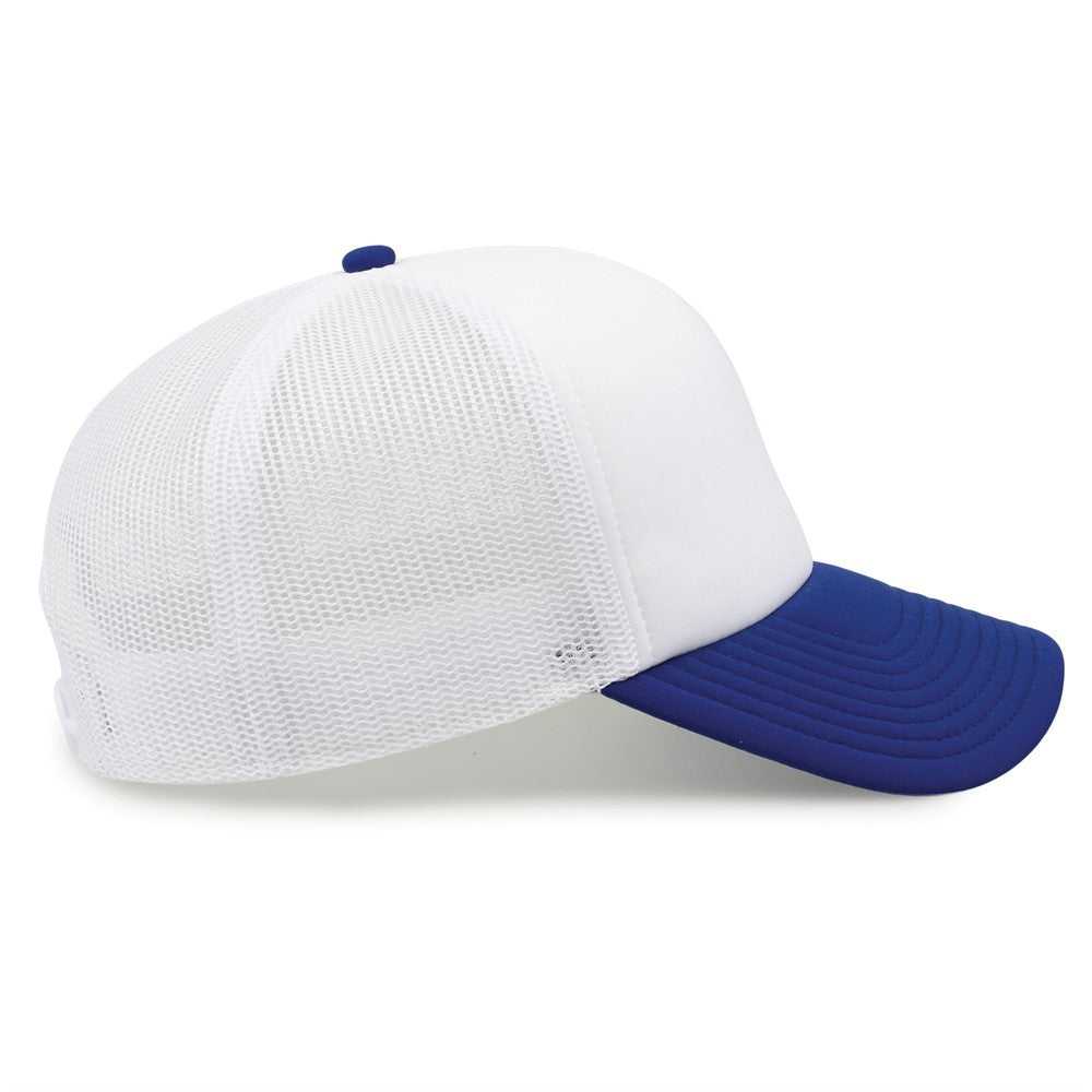 The Game GB473 Foam Front Trucker Cap - White Royal - HIT a Double - 9