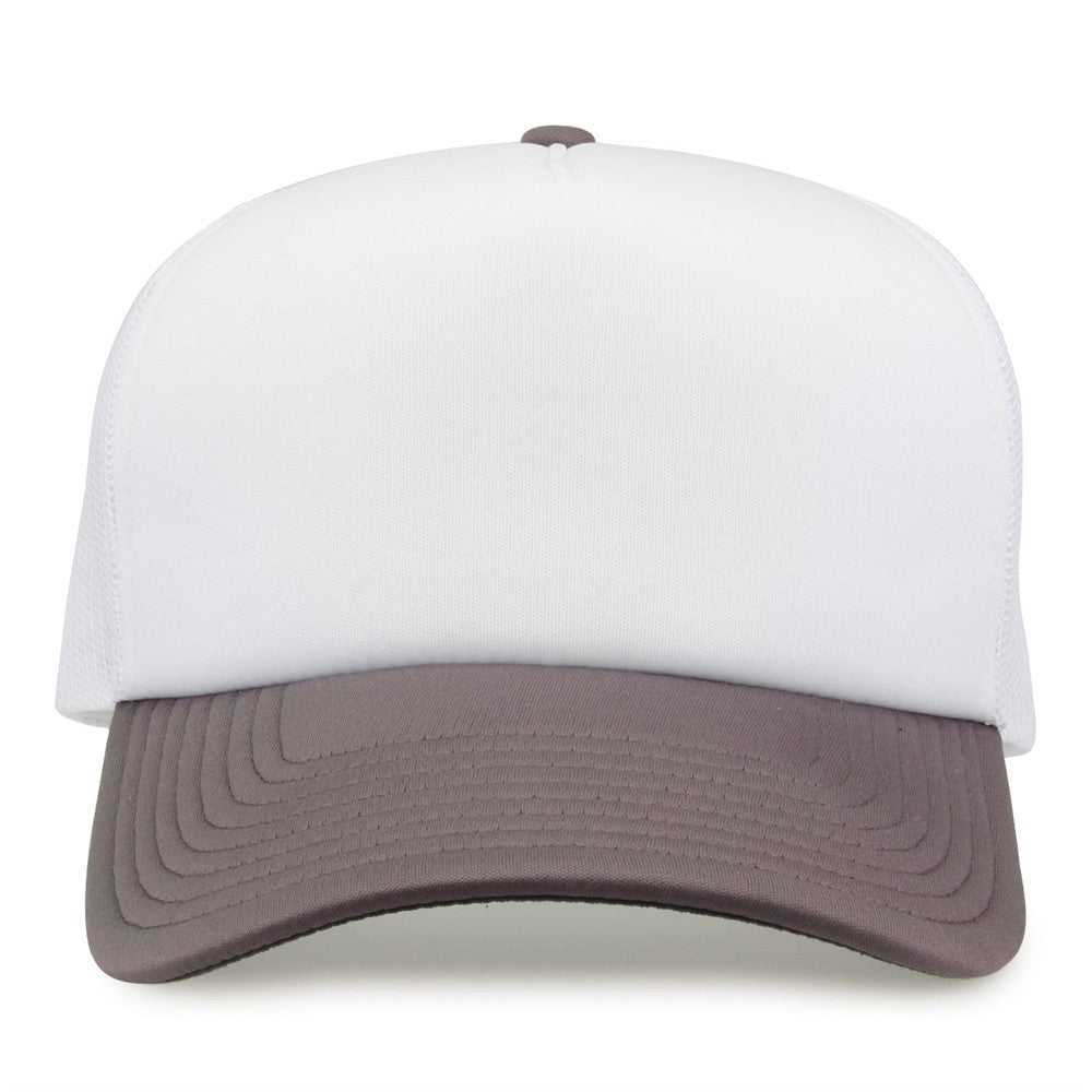 The Game GB473 Foam Front Trucker Cap - White Grey - HIT a Double - 4