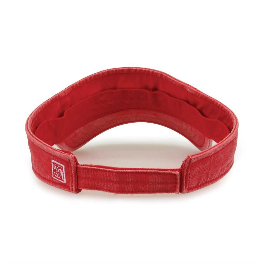 The Game GB466 Pigment Dyed Twill Visor - Red - HIT a Double - 5