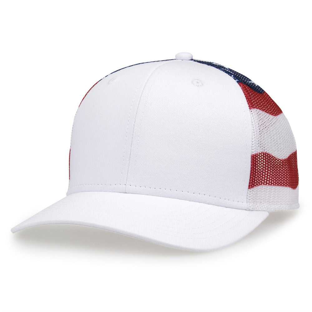 The Game GB452US USA Everyday Trucker Cap - White - HIT a Double - 4