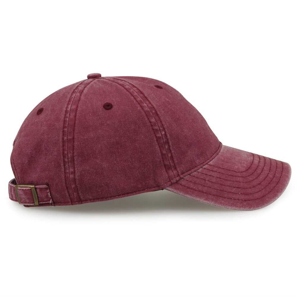 The Game GB465 Pigment Dyed Twill Cap - Dark Maroon | HIT a Double