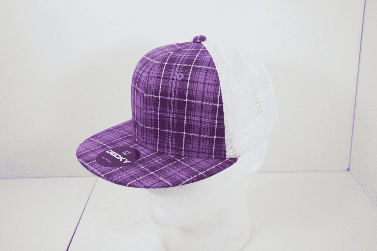 Decky 6015 H/C Plaid Cap - White 122 | HIT a Double