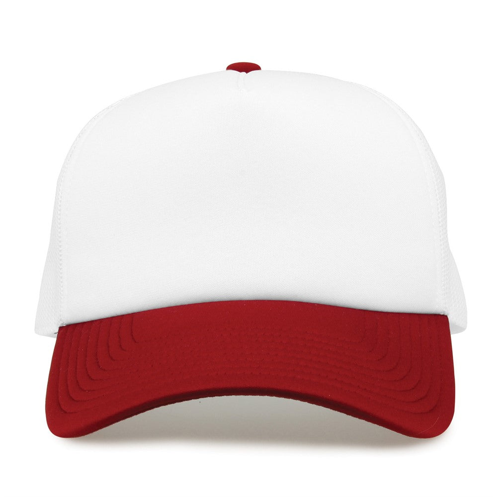 The Game GB473 Foam Front Trucker Cap - White Cardinal - HIT a Double - 4